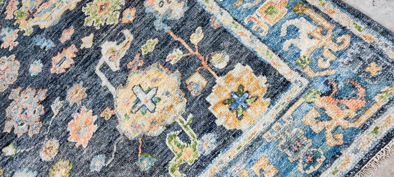 Miranda Otto Hand-Knotted Oushak Rug Blue 8.3X10 | Banana Manor Rug Company