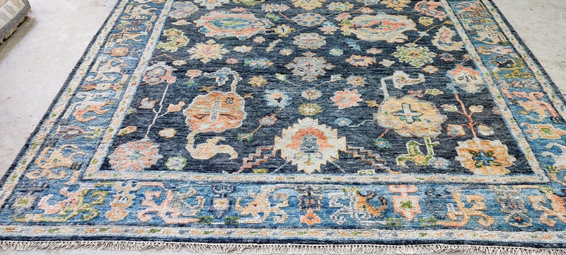 Miranda Otto Hand-Knotted Oushak Rug Blue 8.3X10 | Banana Manor Rug Company