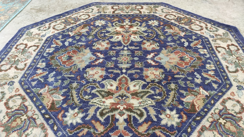 Miriam 6x6 Octagonal Hand-Knotted Oushak Rug | Banana Manor Rug Company