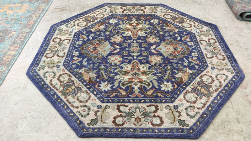 Miriam 6x6 Octagonal Hand-Knotted Oushak Rug | Banana Manor Rug Company