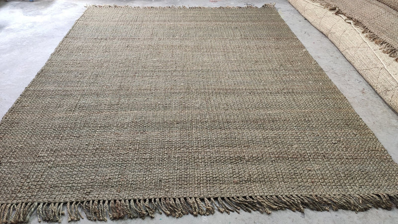 Moana Green Handwoven Hemp Durrie Rug | Banana Manor Rug Company