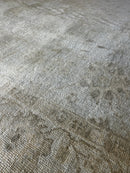 Modern Scarlett O'Hara Washed White & Blue Oushak | Banana Manor Rug Company