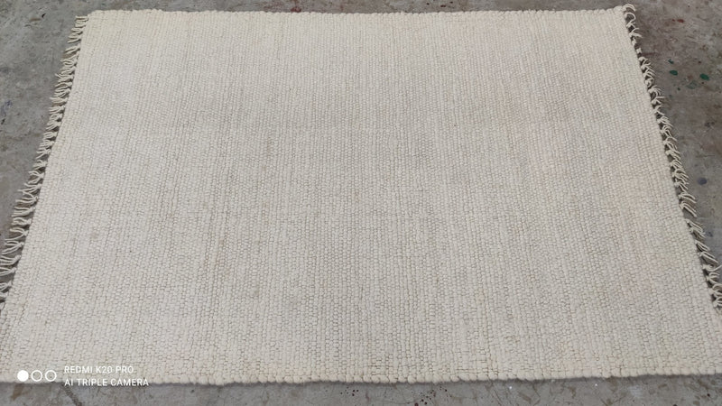 Moreno 6x9 Handwoven Ivory Durrie Rug | Banana Manor Rug Company