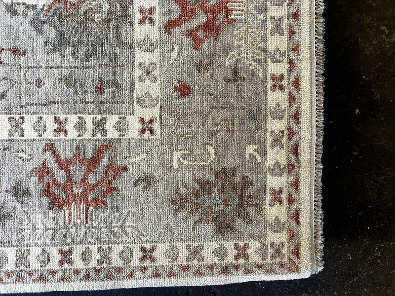 Morgan Caleb 9x12 Hand-Knotted Grey Oushak Rug | Banana Manor Rug Company