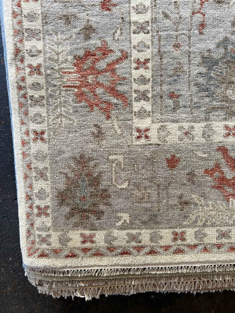 Morgan Caleb 9x12 Hand-Knotted Grey Oushak Rug | Banana Manor Rug Company