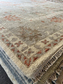 Morgan Caleb 9x12 Hand-Knotted Grey Oushak Rug | Banana Manor Rug Company