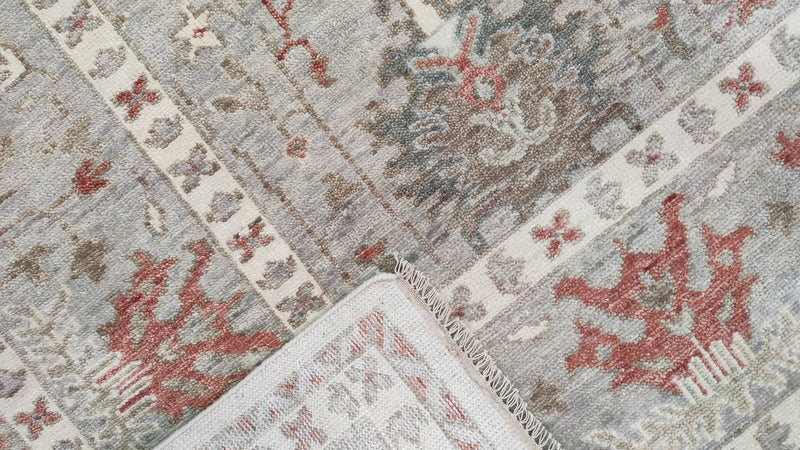 Morgan Caleb 9x12 Hand-Knotted Grey Oushak Rug | Banana Manor Rug Company