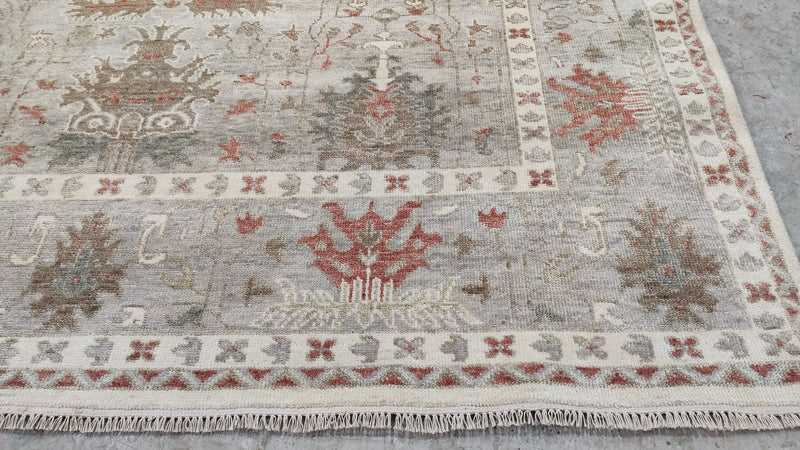 Morgan Caleb 9x12 Hand-Knotted Grey Oushak Rug | Banana Manor Rug Company