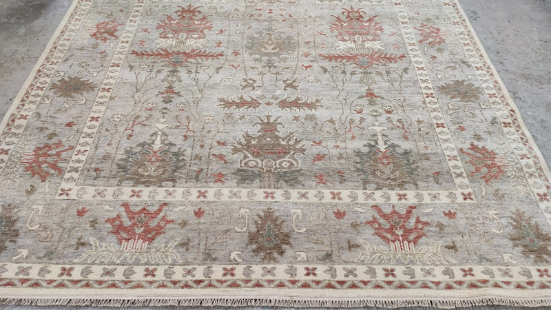 Morgan Caleb 9x12 Hand-Knotted Grey Oushak Rug | Banana Manor Rug Company