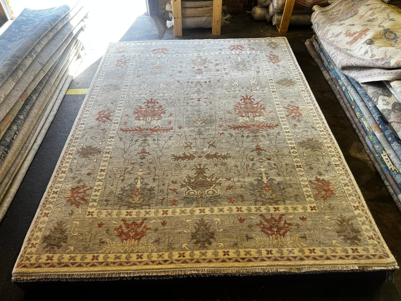 Morgan Caleb 9x12 Hand-Knotted Grey Oushak Rug | Banana Manor Rug Company
