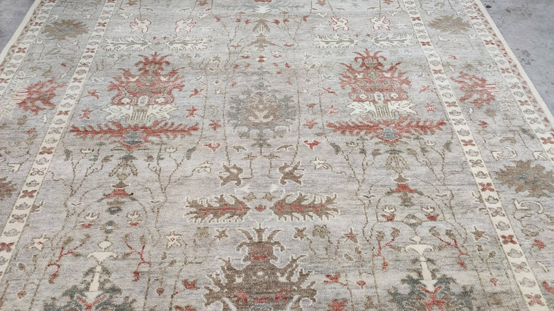 Morgan Caleb 9x12 Hand-Knotted Grey Oushak Rug | Banana Manor Rug Company