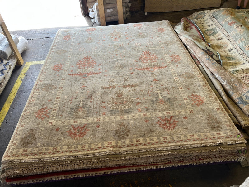 Morgan Caleb 9x12 Hand-Knotted Grey Oushak Rug | Banana Manor Rug Company