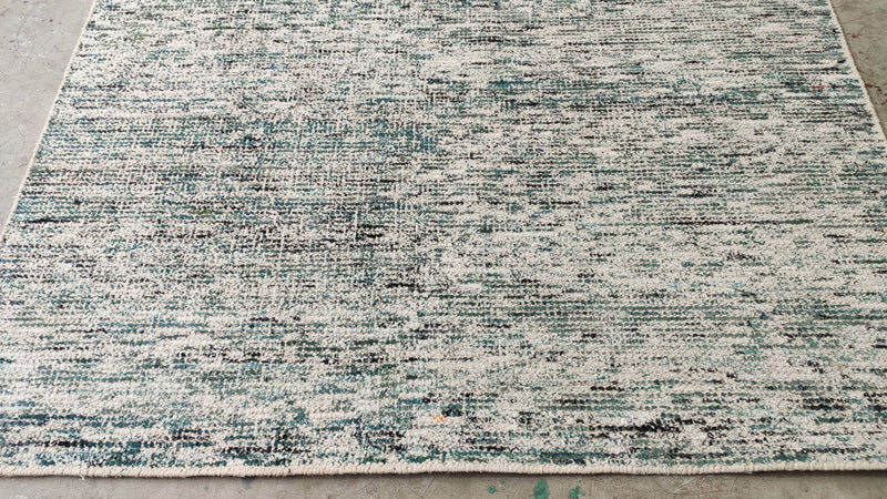 Mr. Bigglesworth 5x7 Textured Ivory and Grey and Green Handwoven Rug | Banana Manor Rug Company