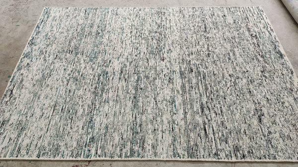 Mr. Bigglesworth 5x7 Textured Ivory and Grey and Green Handwoven Rug | Banana Manor Rug Company