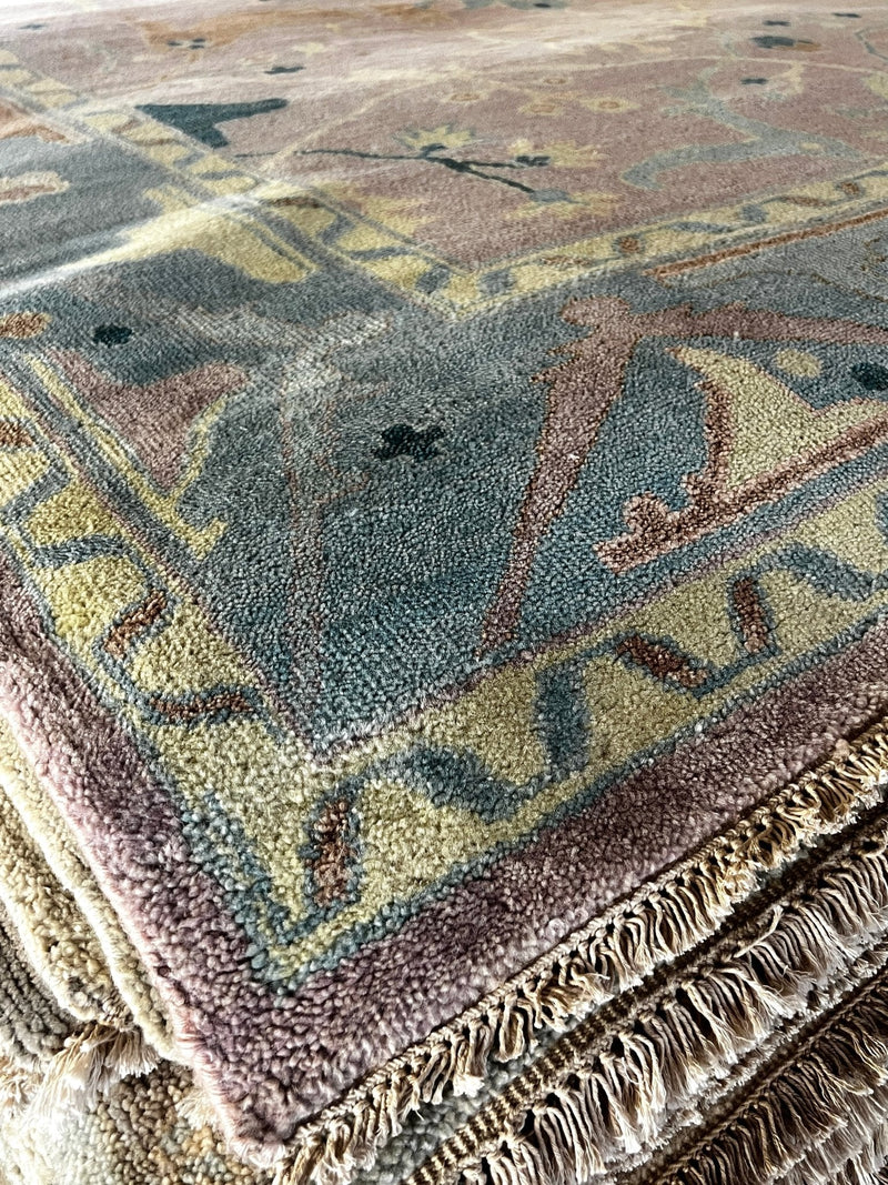 Musetta Vander Hand-Knotted Oushak Rug Blue and Purple 8x10 | Banana Manor Rug Factory Outlet