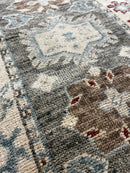 Myla 2.3x14 Brownish Grey Hand-Knotted Oushak Runner | Banana Manor Rug Company