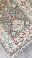 Myla 2.3x14 Brownish Grey Hand-Knotted Oushak Runner | Banana Manor Rug Company