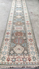 Myla 2.3x14 Brownish Grey Hand-Knotted Oushak Runner | Banana Manor Rug Company