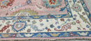 Natasha Stefanenko Hand-Knotted Oushak Rug Pink and Ivory 9x12.3 | Banana Manor Rug Company