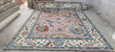 Natasha Stefanenko Hand-Knotted Oushak Rug Pink and Ivory 9x12.3 | Banana Manor Rug Company