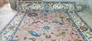 Natasha Stefanenko Hand-Knotted Oushak Rug Pink and Ivory 9x12.3 | Banana Manor Rug Company