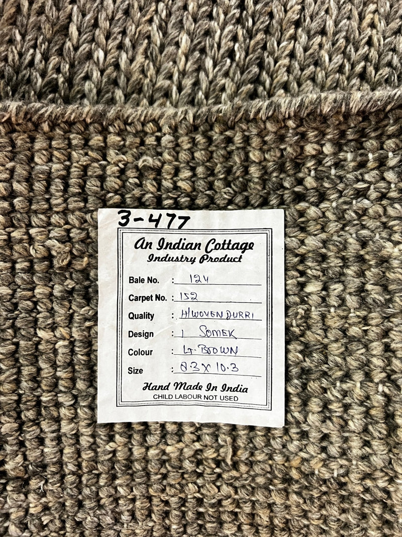 Naughty Kitten 8.3x10.3 Brown Pet Yarn Handwoven | Banana Manor Rug Factory Outlet