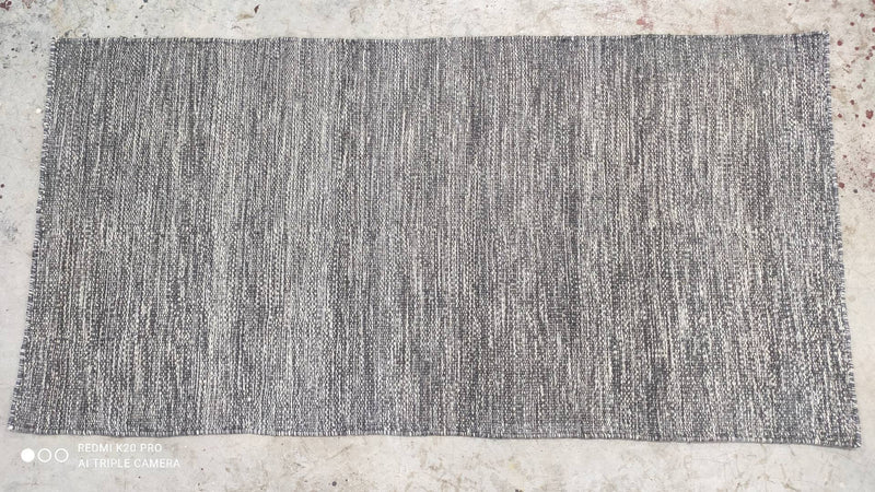 Navin R. Johnson 3x5 Handwoven Grey Durrie Rug | Banana Manor Rug Company