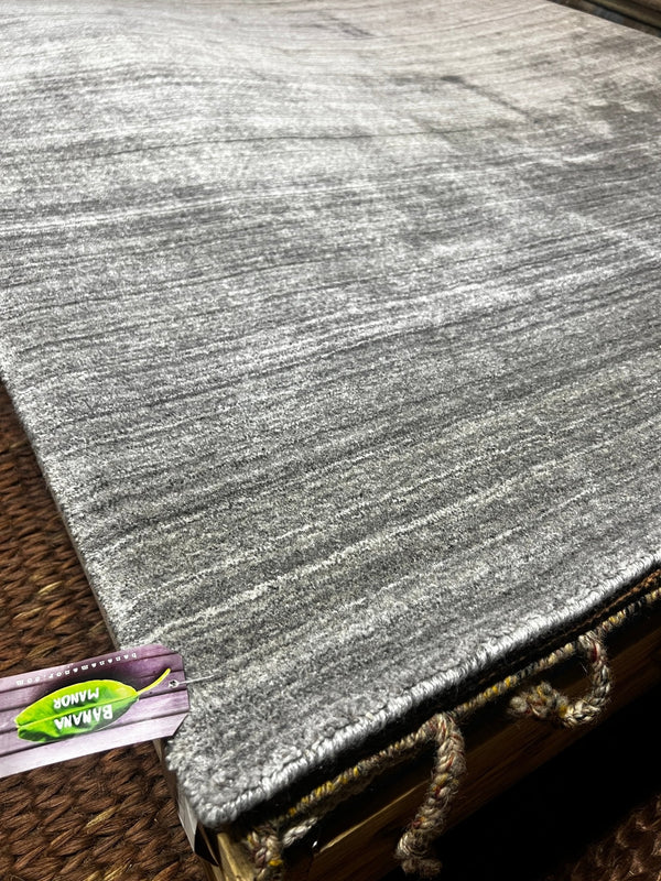 Neal Page 5.9x8.9 Handwoven Grey Textured Durrie Rug | Banana Manor Rug Company