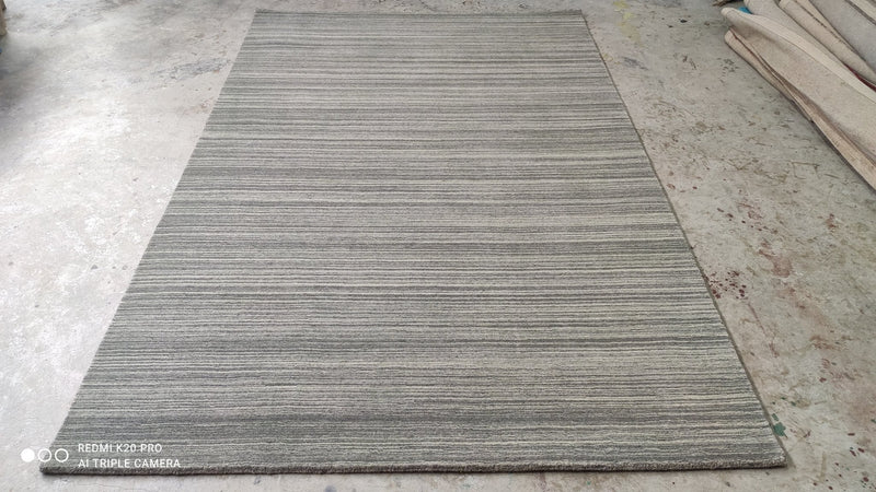 Neal Page 5.9x8.9 Handwoven Grey Textured Durrie Rug | Banana Manor Rug Company