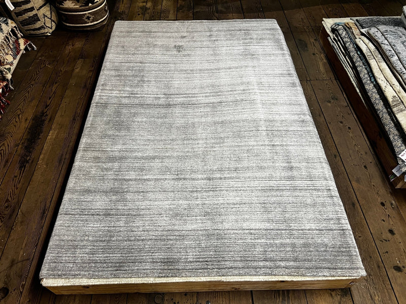 Neal Page 5.9x8.9 Handwoven Grey Textured Durrie Rug | Banana Manor Rug Factory Outlet