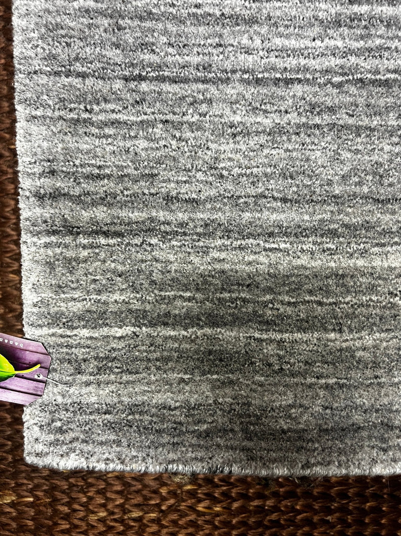 Neal Page 5.9x8.9 Handwoven Grey Textured Durrie Rug | Banana Manor Rug Company