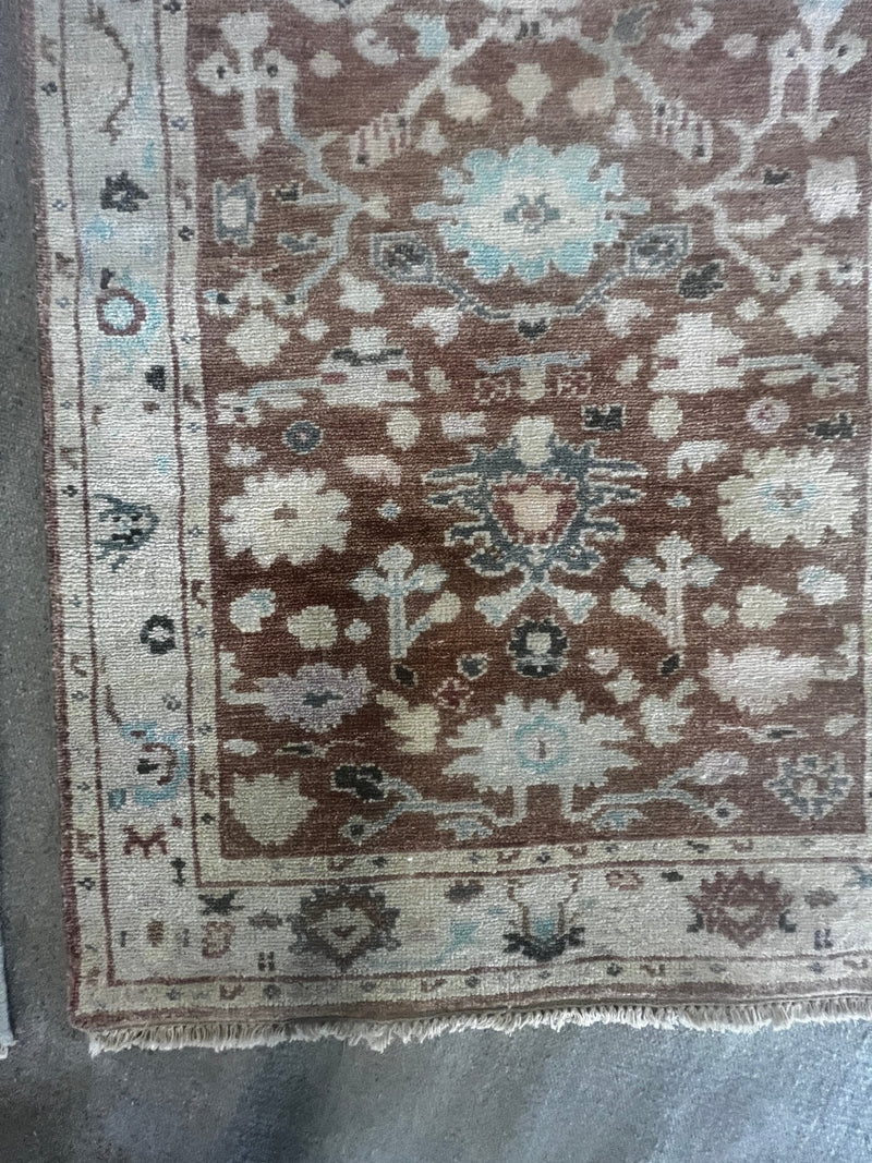 Nellie 4x5 Rust Hand-Knotted Oushak Rug | Banana Manor Rug Company