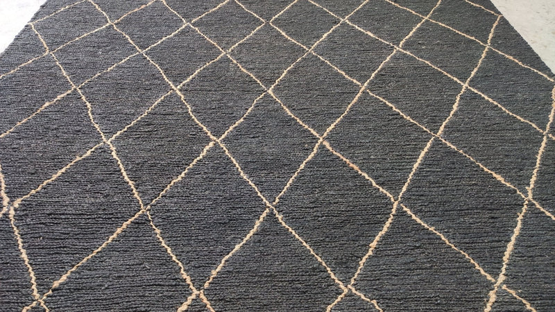 Nerina 8x10 Black Modern Handwoven Jute Rug | Banana Manor Rug Company