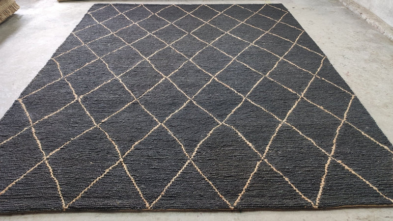 Nerina 8x10 Black Modern Handwoven Jute Rug | Banana Manor Rug Company