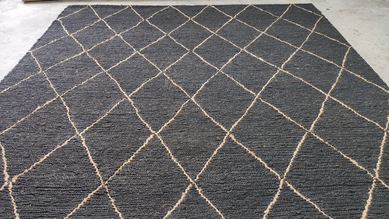 Nerina 8x10 Black Modern Handwoven Jute Rug | Banana Manor Rug Company