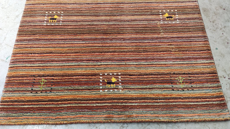 Newman 4x5.9 Brown Mixed Handwoven Rug | Banana Manor Rug Company