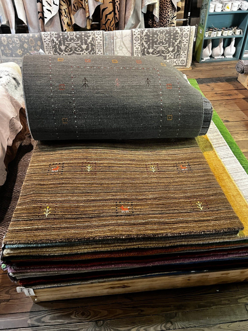 Newman 4x5.9 Brown Mixed Handwoven Rug | Banana Manor Rug Factory Outlet