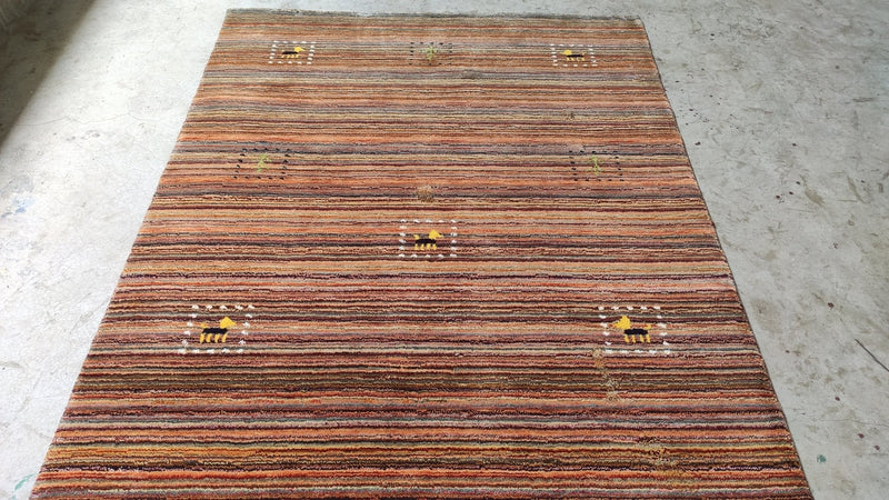 Newman 4x5.9 Brown Mixed Handwoven Rug | Banana Manor Rug Company