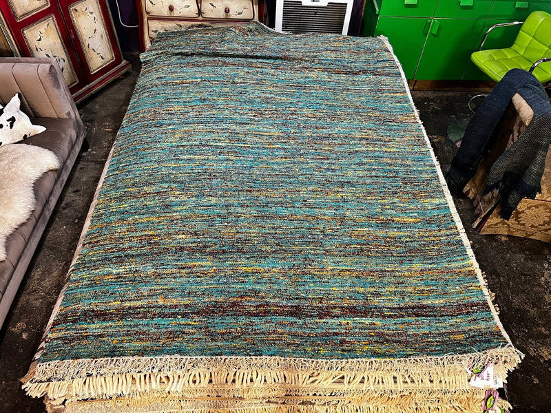 Nick the Cactus Guy 6x9.3 Handwoven Sari-Silk Durrie Rug (Assorted Colors) | Banana Manor Rug Factory Outlet
