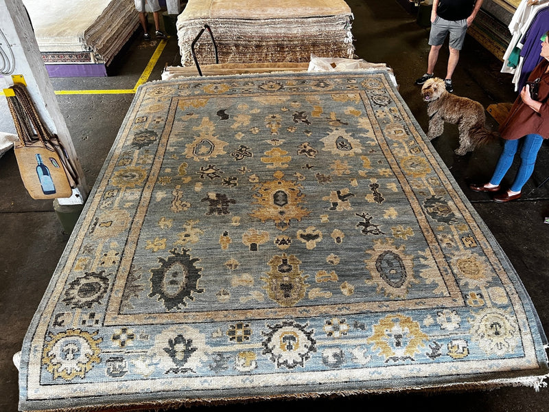 Nicole Gibbons 8x10 Blue Hand-Knotted Oushak Rug | Banana Manor Rug Factory Outlet