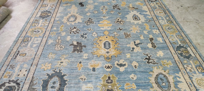 Nicole Gibbons Blue Hand-Knotted Oushak Rug 8x10 | Banana Manor Rug Company