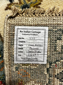 Nicole Kidman 2.6x9.9 Ivory and Light Blue Hand-Knotted Oushak Runner | Banana Manor Rug Company