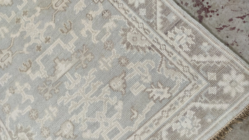 Nicole Scherzinger 4x6 Light Grey Hand-Knotted Oushak Rug | Banana Manor Rug Company