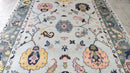 Nikki 7.6x9.6 Green and Blue Hand-Knotted Oushak Rug | Banana Manor Rug Company
