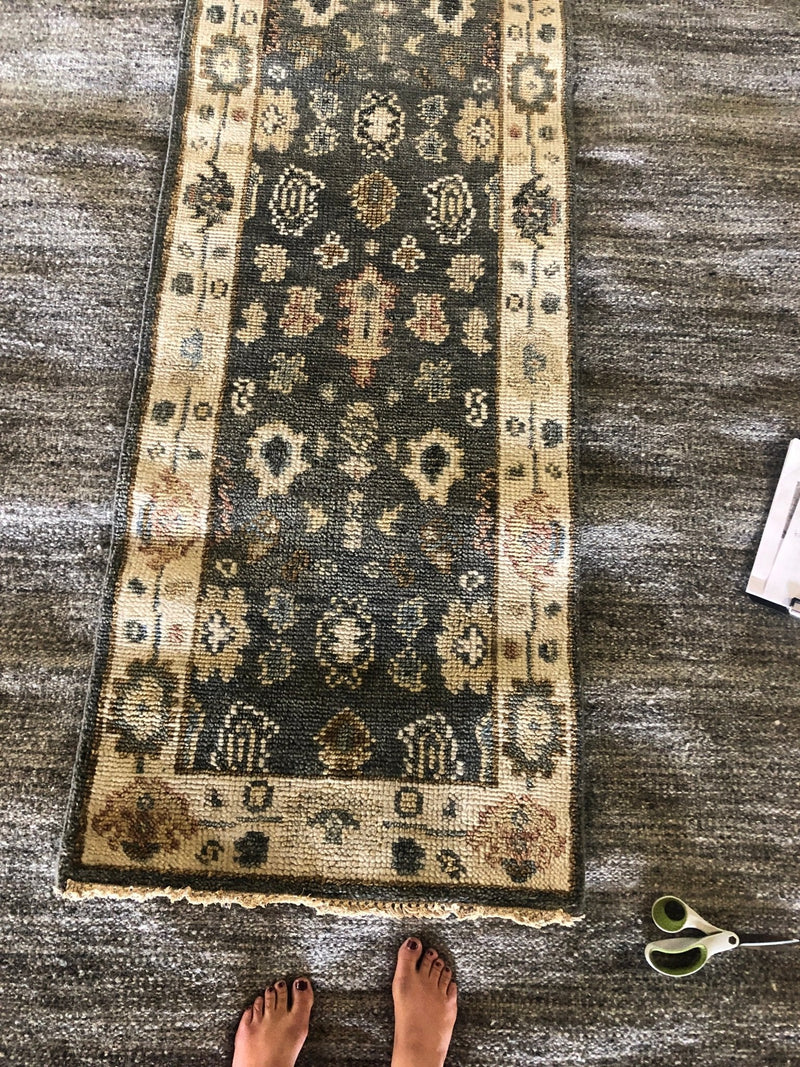 Nina 2.6x14 Hand-Knotted Oushak Runner | Banana Manor Rug Company