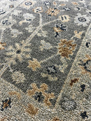 "Noa" Dark and Light Grey Hand-Knotted Oushak Sample 8x10 | Banana Manor Rug Company