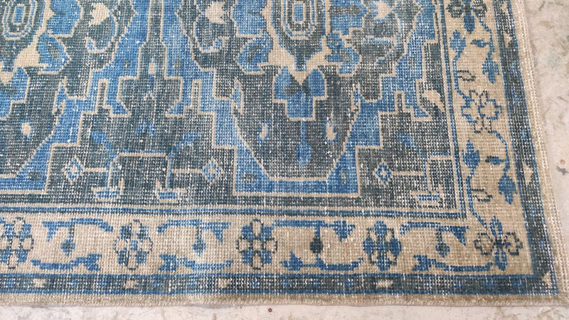 Oaklyn 5x6.6 Hand-Knotted Blue Oushak Rug | Banana Manor Rug Company