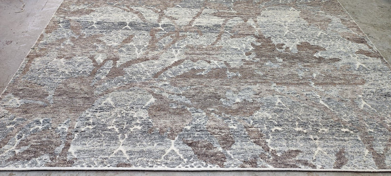 Oleg Taktarov Hand-Knotted Modern Abstract Rug Silver and Brown 9.3x12 | Banana Manor Rug Company