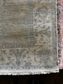 Olga Kurylenko 7.9x9.9 Light Brown and Grey Hand-Knotted Oushak Rug | Banana Manor Rug Company