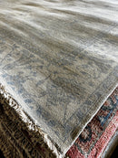 Olga Kurylenko 7.9x9.9 Light Brown and Grey Hand-Knotted Oushak Rug | Banana Manor Rug Company